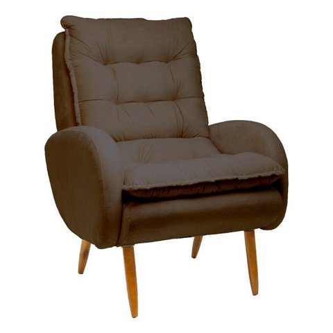 Poltrona Decorativa - Munique - Revestimento Suede Ladecor Estofados Marrom-escuro
