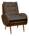 Ver imagem 1 de Poltrona Decorativa - Munique - Revestimento Suede Ladecor Estofados Marrom-escuro