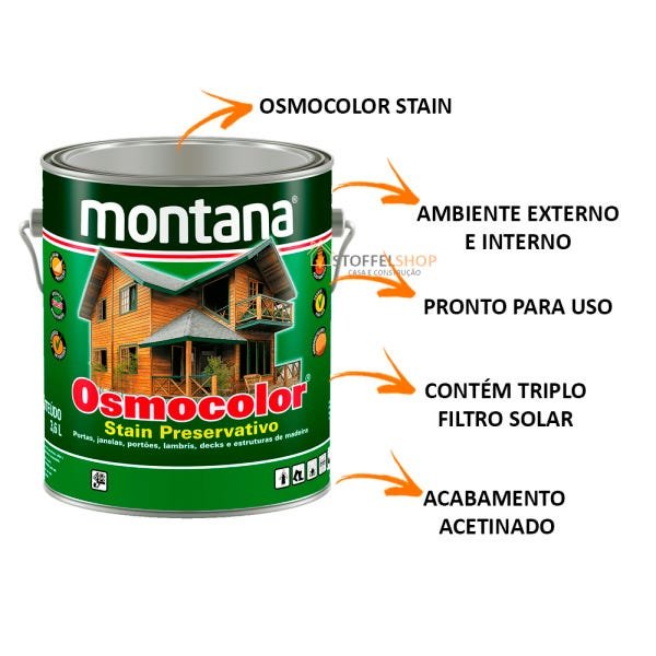 Osmocolor Montana Stain Transparente Madeira 3,6lt - 2