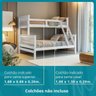 Beliche com Cama Casal Solteiro Madeira Maciça Grade Escada - 4