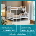 Ver imagem 4 de Beliche com Cama Casal Solteiro Madeira Maciça Grade Escada