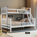 Ver imagem 2 de Beliche com Cama Casal Solteiro Madeira Maciça Grade Escada