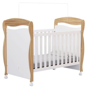 Berço Peroba Junior Americano Branco com Amêndoa Infantil Branco Amêndoa