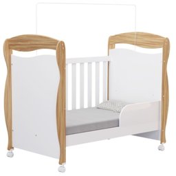 Berço Peroba Junior Americano Branco com Amêndoa Infantil Branco Amêndoa - 2