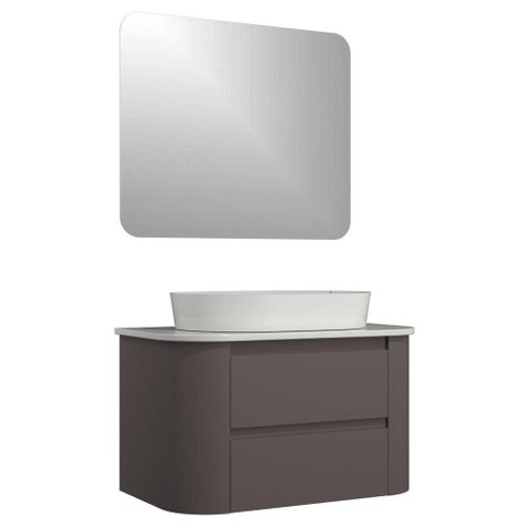 Conjunto Gabinete Suspenso Estela 2 Gavetas 1 Prateleira MDF 80cm Havana Venturi