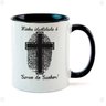 Caneca Branca com Interna Preta Y5 Frase Cruz Minha Identidade Servo do Senhor - 1
