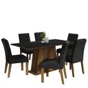 Ver imagem 2 de Conjunto Sala de Jantar Mesa Tampo de Madeira 6 Cadeiras Rustic/preto/oxford Britney Madesa