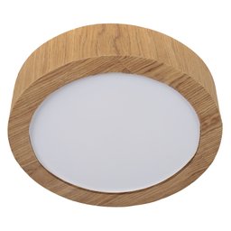 Plafon Wood Madeira Redondo Led 18w Bivolt Freijó:6500k Branco Frio - 4