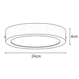 Plafon Wood Madeira Redondo Led 18w Bivolt Freijó:6500k Branco Frio - 2