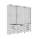 Ver imagem 1 de Guarda Roupa Chicago 3 Portas 9 Gavetas com Pés Tcil Móveis:branco