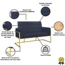 Ver imagem 2 de Namoradeira Base de Ferro Dourada Courino Resistente Luxo - Moblan Decor