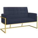 Ver imagem 1 de Namoradeira Base de Ferro Dourada Courino Resistente Luxo - Moblan Decor