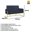 Ver imagem 3 de Namoradeira Base de Ferro Dourada Courino Resistente Luxo - Moblan Decor