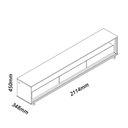 Ver imagem 3 de Rack para TV Requinte 212 com LED Rodízios Naturale Off White - Gelius