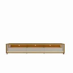 Rack para TV Requinte 212 com LED Rodízios Naturale Off White - Gelius - 4