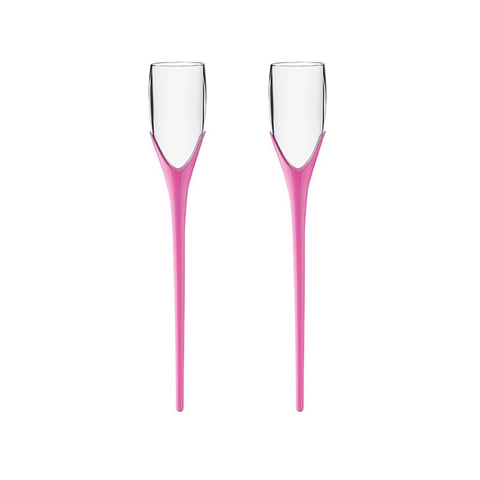 Kit 2 Taças para Espumante Enterra na Areia Praia 210ml Cor:rosa Pink