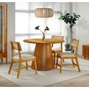 Ver imagem 7 de Conjunto de Jantar Harmony com Mesa Redonda e 4 Cadeiras de Madeira Maciça Estofadas com Encosto Tel