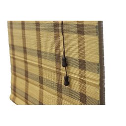 Persiana Bambu Romana Aruba 140 (L) X 160 (A) cm Cortina Madeira Com Bandô 1,40 x 1,60 Bege Acacia - 6