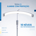 Ver imagem 4 de Luminaria Chão Articulada Led 3 Cores de Luz Meia Lua Manicure Estetica 10 Intensidades Preta