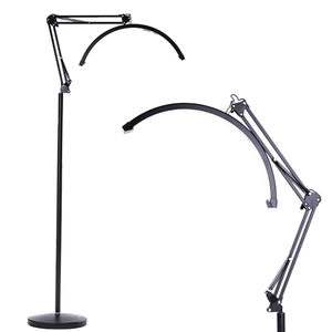 Luminaria Chão Articulada Led 3 Cores de Luz Meia Lua Manicure Estetica 10 Intensidades Preta