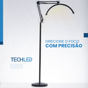 Ver imagem 7 de Luminaria Chão Articulada Led 3 Cores de Luz Meia Lua Manicure Estetica 10 Intensidades Preta