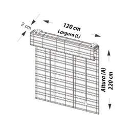 Persiana Bambu Romana Aruba 120 (L) X 220 (A) cm Cortina Madeira Com Bandô 1,20 x 2,20 Bege Acacia - 3