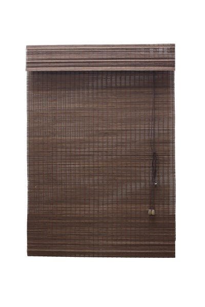 Persiana Bambu Romana Tabaco 140 (L) x 160 (A) cm Cortina Madeira Roman Shade com Bandô 1,40 x 1,60 - 2