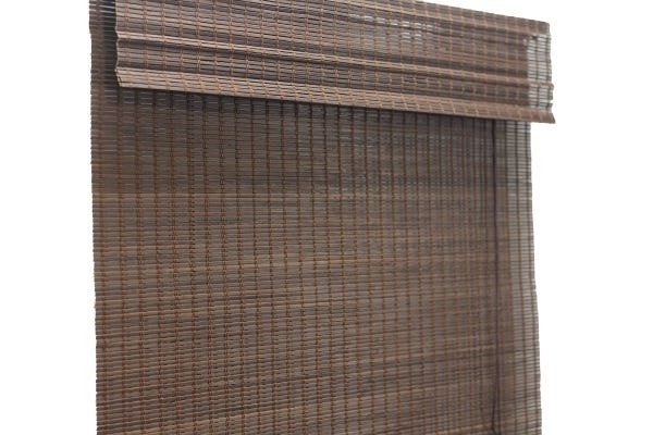 Persiana Bambu Romana Tabaco 100 (L) x 220 (A) cm Cortina Madeira Roman Shade com Bandô 1,00 x 2,20 - 3
