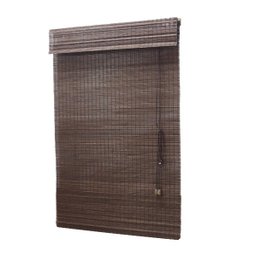 Persiana Bambu Romana Tabaco 80 (L) x 220 (A)cm Cortina Madeira Roman Shade com Bandô 0,80 x 2,20 - 5