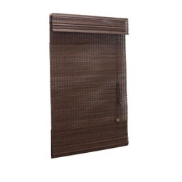 Persiana Bambu Romana Tabaco 80 (L) x 220 (A)cm Cortina Madeira Roman Shade com Bandô 0,80 x 2,20 - 1