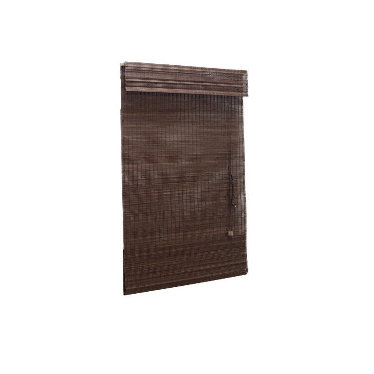 Persiana Bambu Romana Tabaco 80 (L) x 220 (A)cm Cortina Madeira Roman Shade com Bandô 0,80 x 2,20
