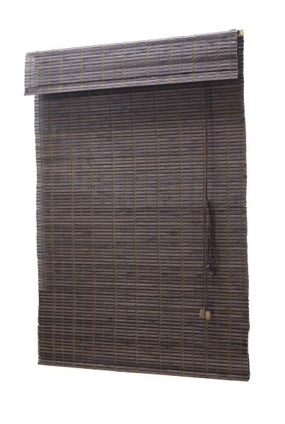 Persiana Bambu Romana Marrom 100 (L) x 220 (A)cm Cortina Madeira Roman Shade com Bandô 1,00 x 2,20 - 2