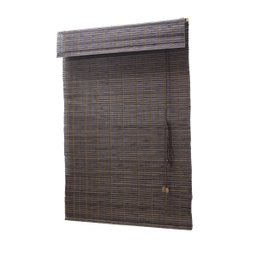 Persiana Bambu Romana Marrom 100 (L) x 220 (A)cm Cortina Madeira Roman Shade com Bandô 1,00 x 2,20 - 2