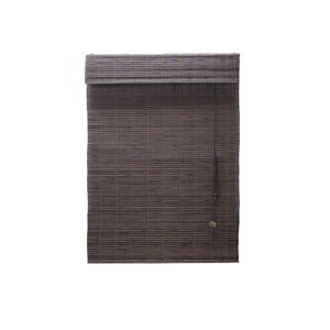 Persiana Bambu Romana Marrom 100 (L) x 220 (A)cm Cortina Madeira Roman Shade com Bandô 1,00 x 2,20
