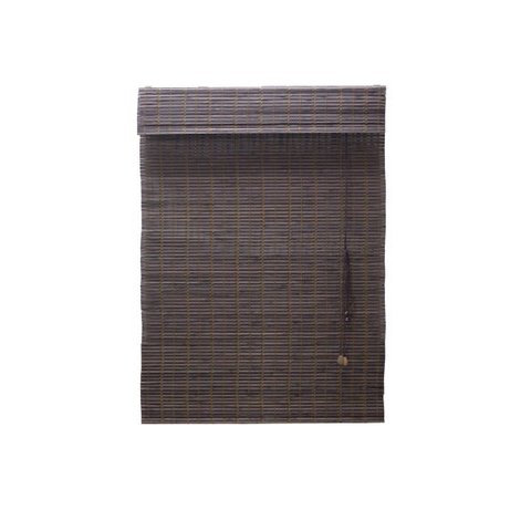 Persiana Bambu Romana Marrom 100 (L) x 220 (A)cm Cortina Madeira Roman Shade com Bandô 1,00 x 2,20