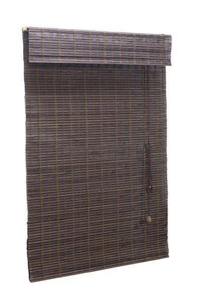 Persiana Bambu Romana Marrom 100 (L) x 220 (A)cm Cortina Madeira Roman Shade com Bandô 1,00 x 2,20 - 4