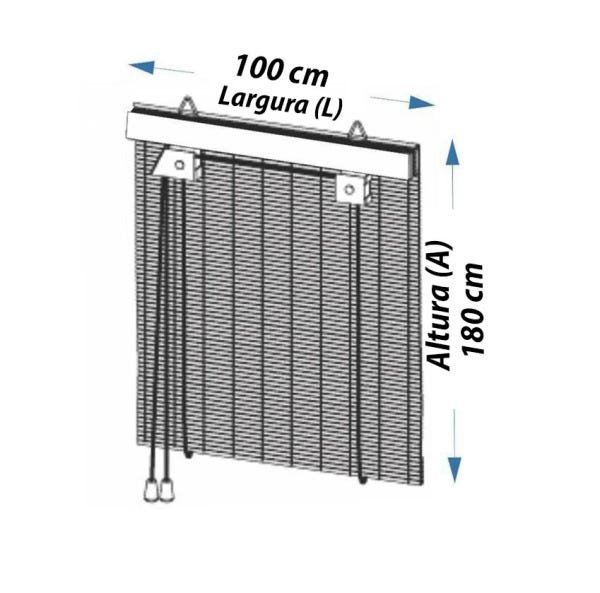 Persiana Bambu Rolo Marrom 100 (L) X 180 (A) cm Cortina Madeira Roller 1,00 x 1,80 Marrom escuro - 3