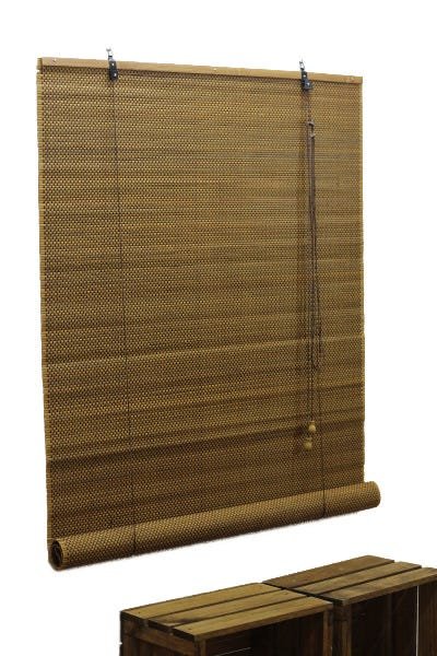 Persiana Bambu Rolo Marrom 100 (L) X 180 (A) cm Cortina Madeira Roller 1,00 x 1,80 Marrom escuro - 6