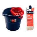 Ver imagem 1 de Refil Mop Esfregao Algodao + Balde Especial Limpeza Atlas