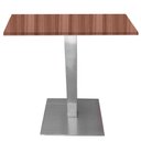 Ver imagem 1 de Mesa Quadrada Alpha Inox Prata 73,50 Cm (altura) Tampo Mdp Quadrado 80 Cm Walnut (larg)