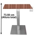 Ver imagem 5 de Mesa Quadrada Alpha Inox Prata 73,50 Cm (altura) Tampo Mdp Quadrado 80 Cm Walnut (larg)