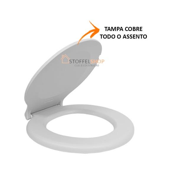 Tampa Vaso Sanitário Almofadado Alumasa Cinza Claro Premium - 3