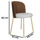 Ver imagem 2 de Cadeira Decorativa Elegance Base Champanhe Courino - Montanaris Decor
