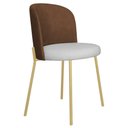 Ver imagem 1 de Cadeira Decorativa Elegance Base Champanhe Courino - Montanaris Decor