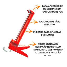 Pistola Profissional para Calafetar de Aço Premium Atlas - 3