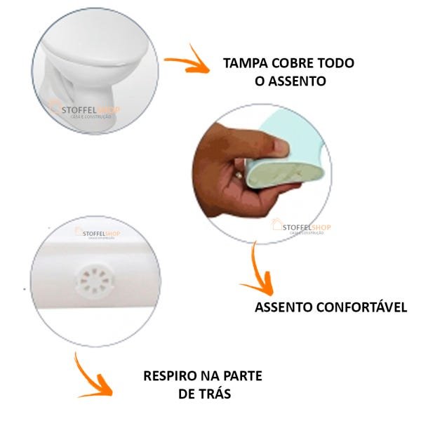 Assento Sanitário Almofadado Branco Super Conforto Alumasa - 3