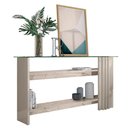 Ver imagem 5 de Rack Bancada com Aparador Frizz Cross Calacata Off White - Madetec