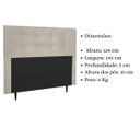 Ver imagem 6 de Cabeceira Estofada Cama Box Casal 140 Cm Irlanda Suede:suede Bege