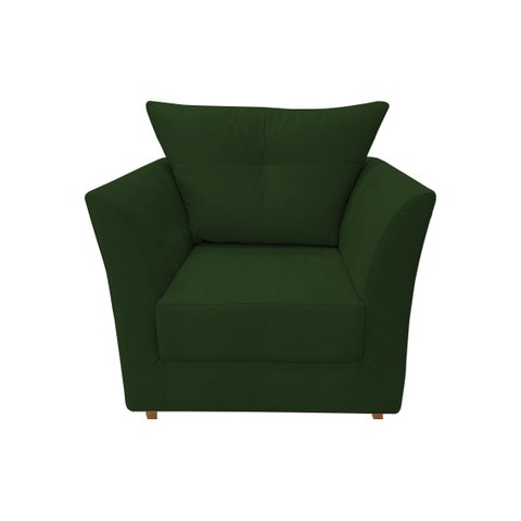 Poltrona Decorativa Isis Suede Verde Pés Madeira Ms Decor