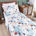 Ver imagem 4 de Kit Colcha + Jogo de Cama Bouti Kids Solteiro Infantil 5 Peças 100% Poliéster - Bombeiro
